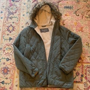 Eddie Bauer Sherpa Lined Coat with Fur Hood